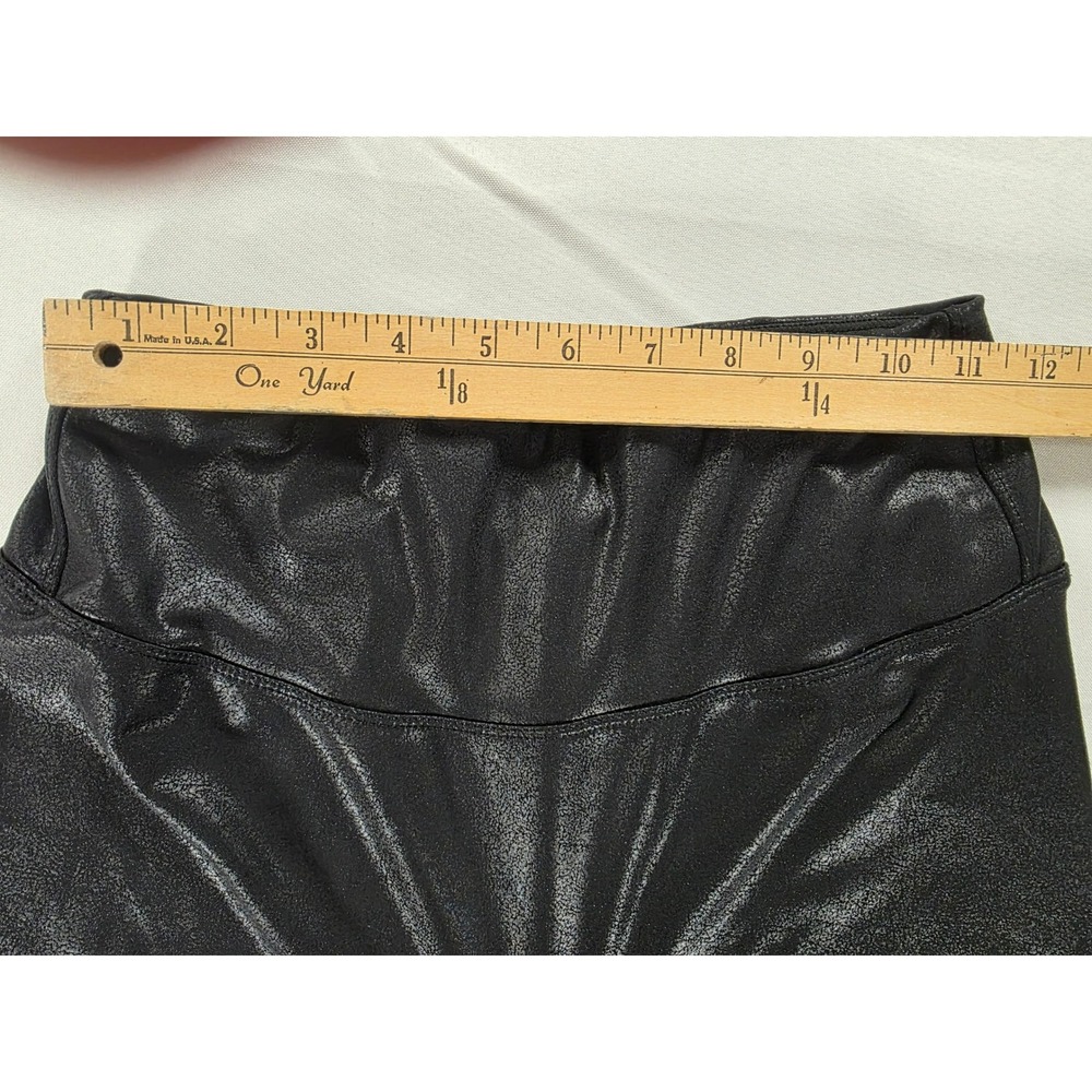 MCEDAR Black Shiny Faux Leather Legging M High Waist Wet-Look Clubwear Stretch - Picture 6 of 11